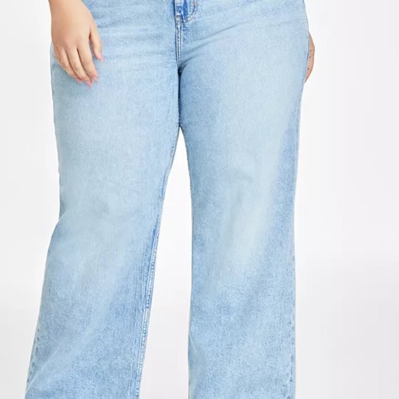 Light Blue Wide-Leg Jeans - Picture 2 of 4